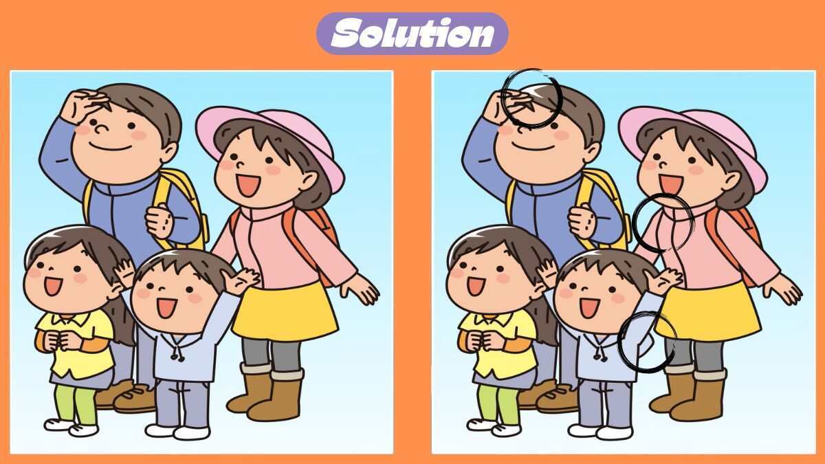 Find the three differences: a fun puzzle for smart kids