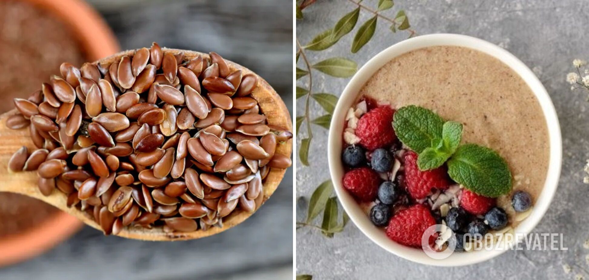 Porridge with flax for breakfast