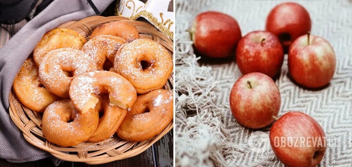 Apple rings in batter according to an old recipe