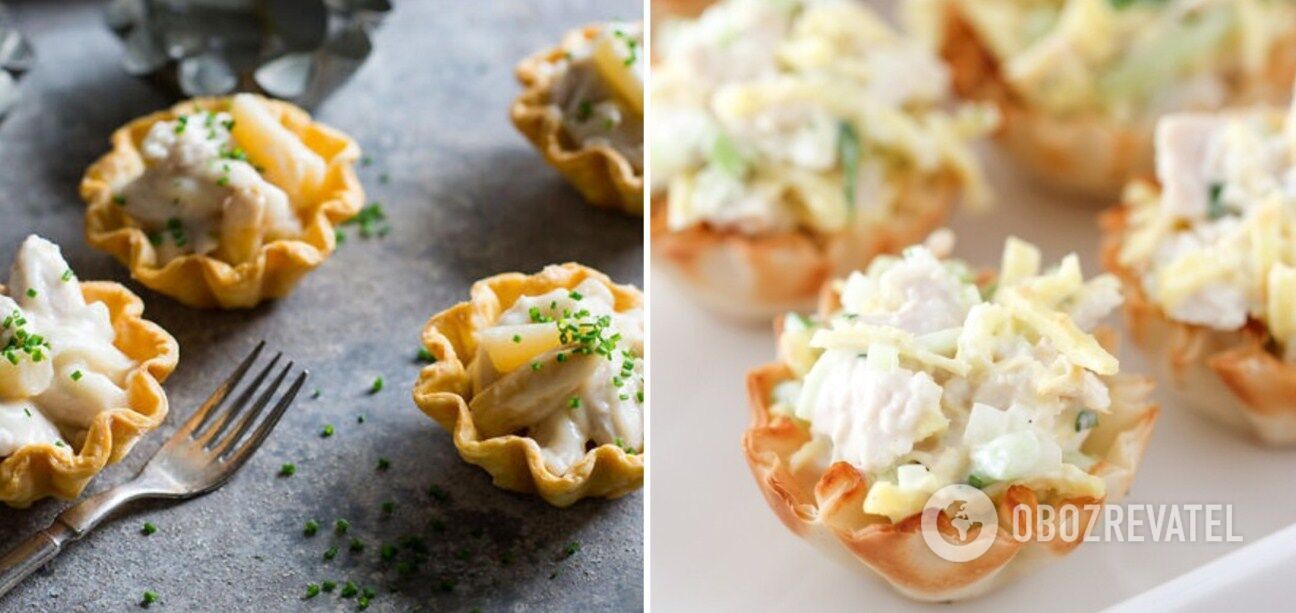 Salad in tartlets for the New Year 2023