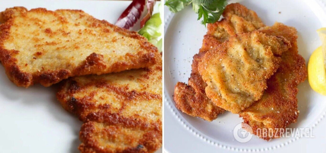Chicken chops in flour and eggs