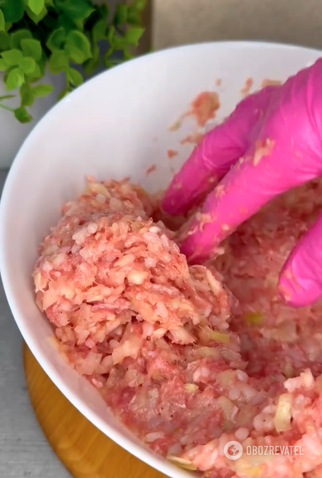 Minced meat for stuffed cabbage rolls