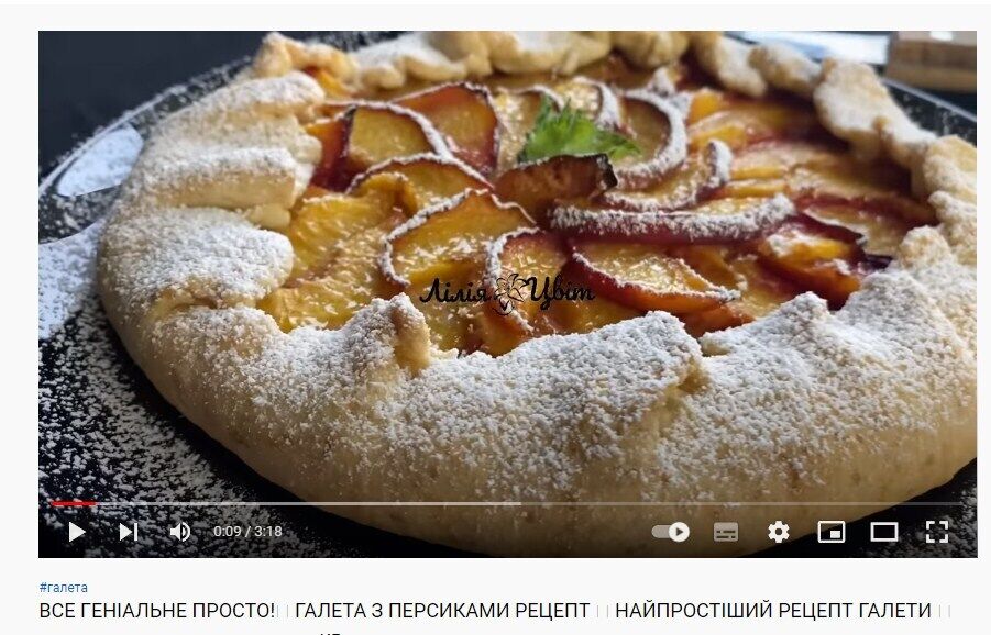 Recipe for a galette with peaches