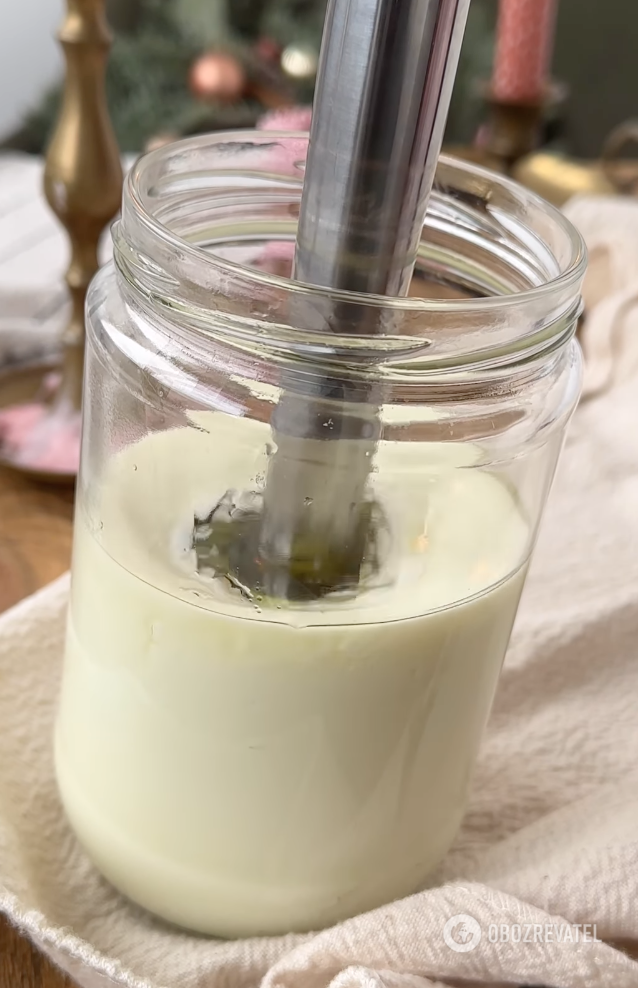 Milk and oil for mayonnaise