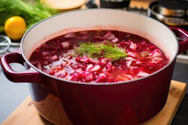 Homemade borscht