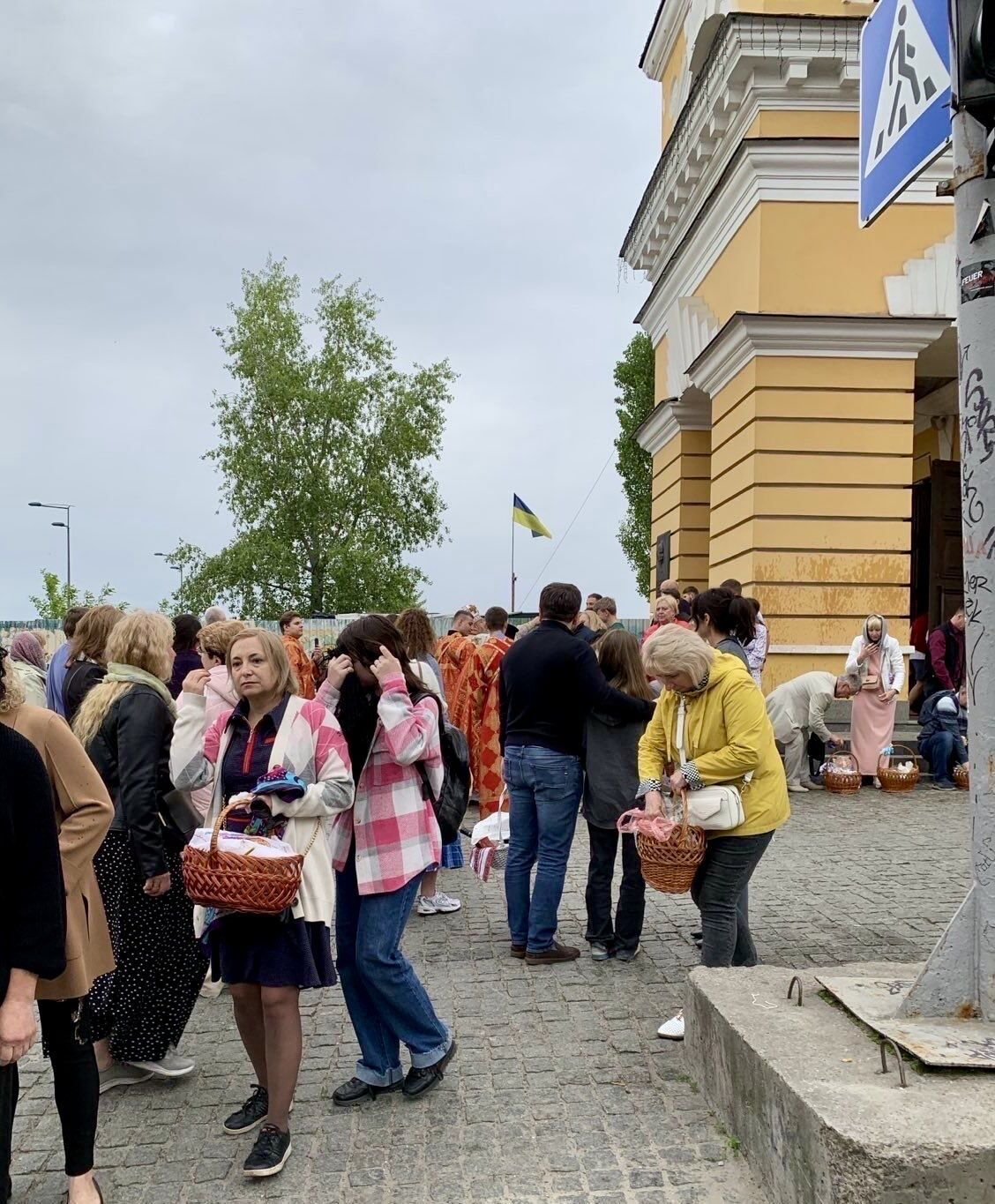 ''The spirit and determination of Ukrainians cannot be defeated.'' Brink shows the blessing of baskets at St. Volodymyr's Cathedral in Kyiv. Photo