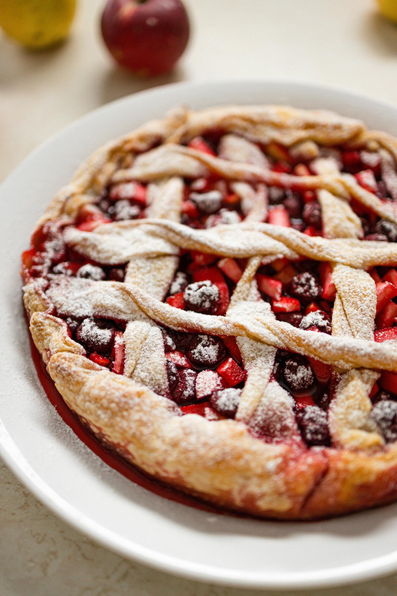 Pie with berries and rye flour