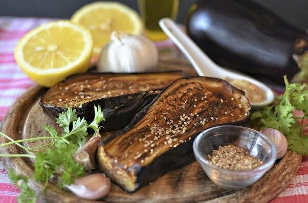 Eggplant with spices and cheese