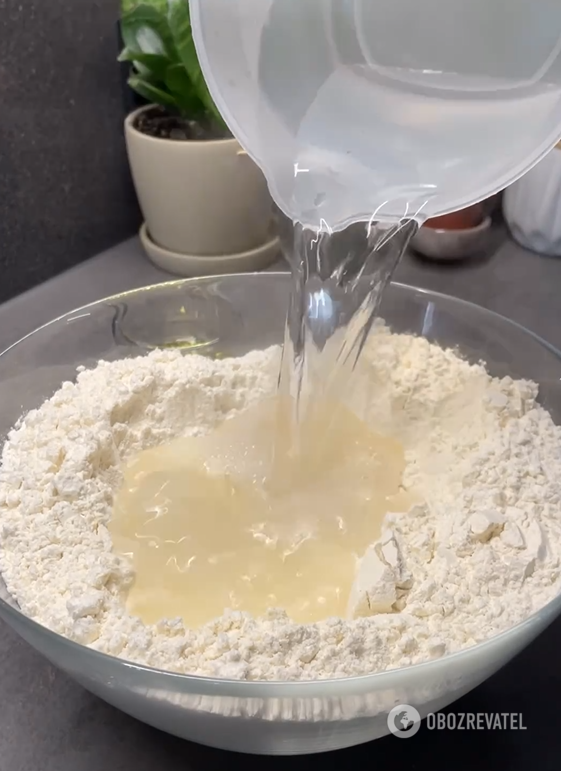 Preparing dough for dumplings