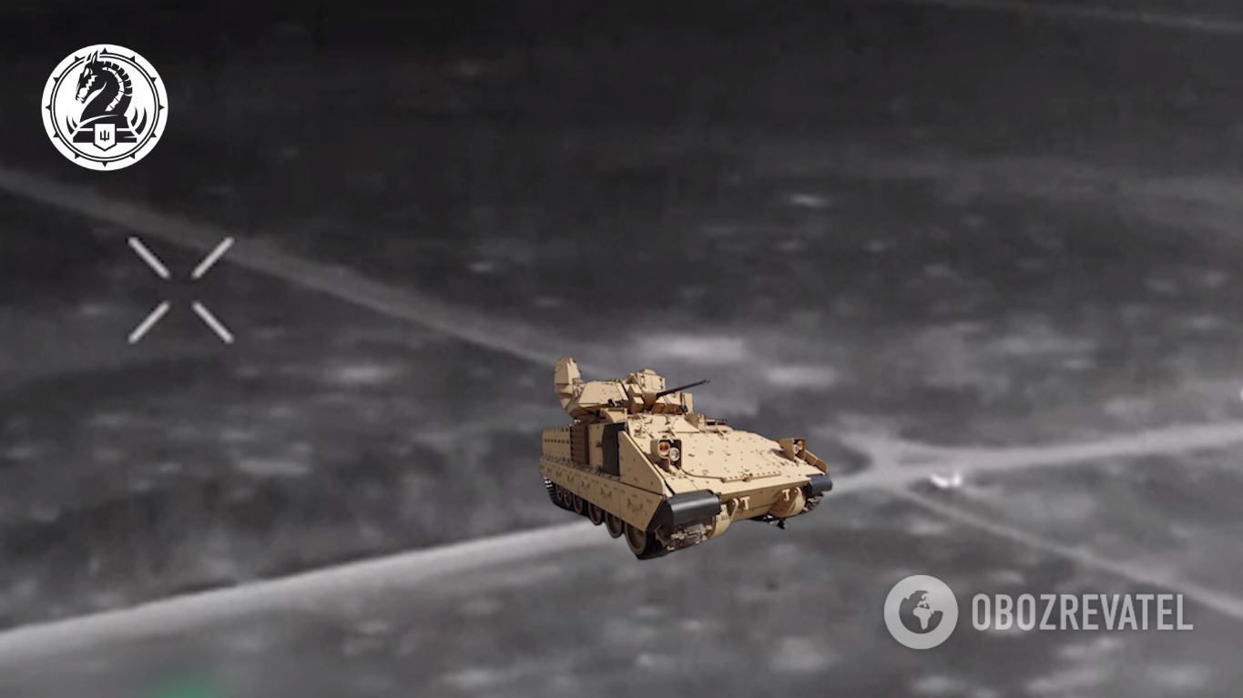 The white spot on the image is the Bradley infantry fighting vehicle
