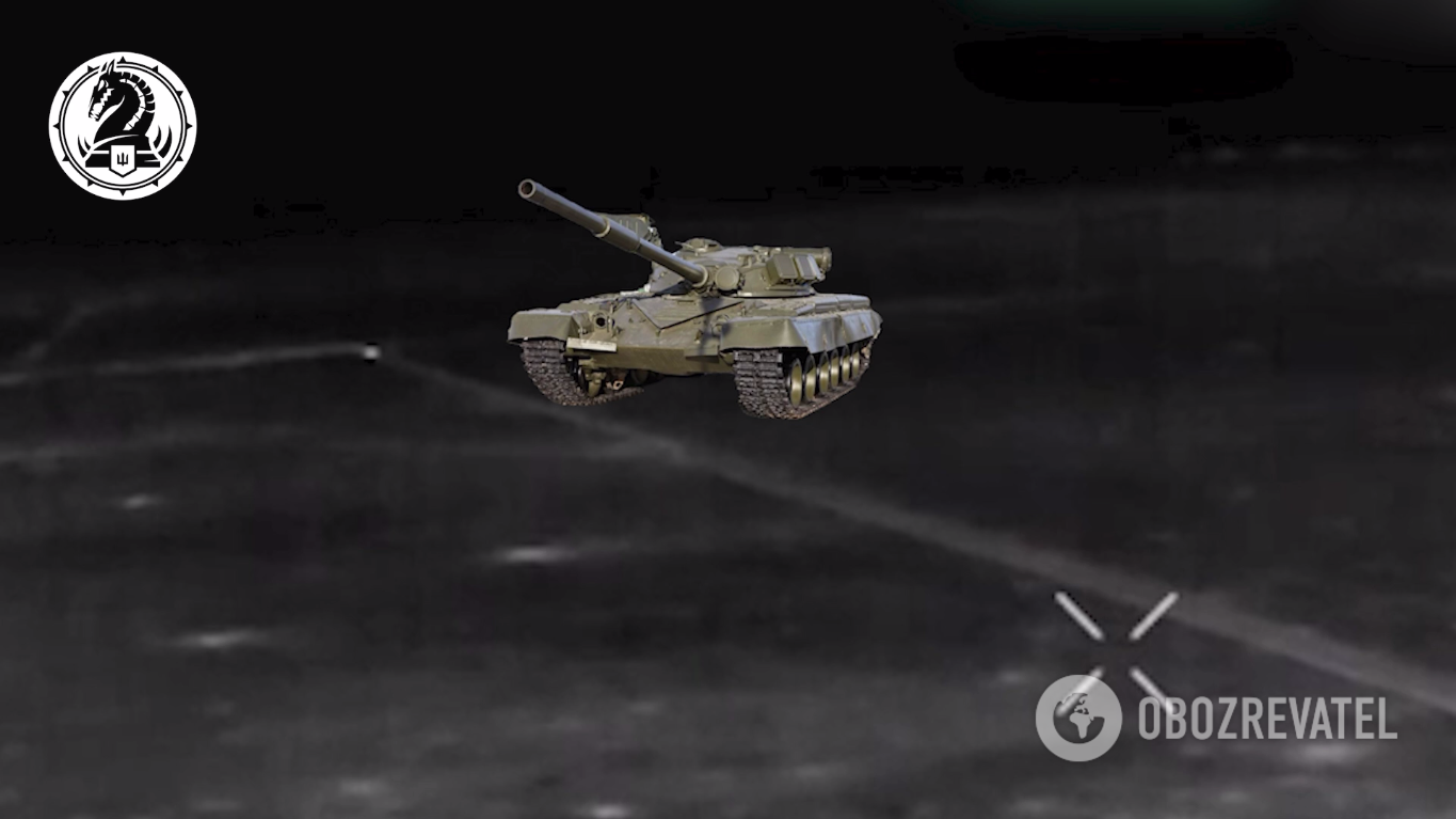 Druga biała kropka to czołg T-80 armii rosyjskiej