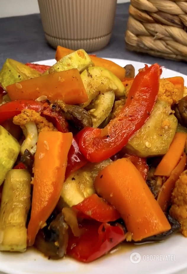 Ready baked vegetables