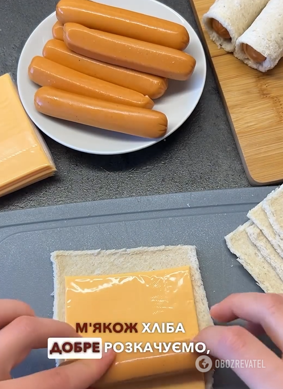 Lazy sausages in bread instead of the usual dough: you will prepare the dish in minutes