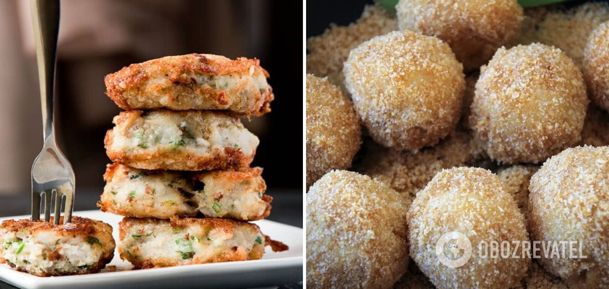 Fish cakes with a crispy crust