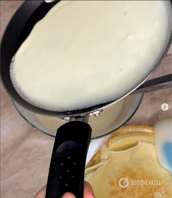 Delicious pancakes with meringue: they always turn out thin