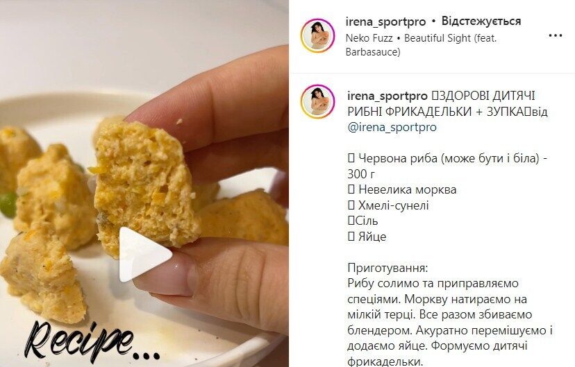 Fish meatballs for children