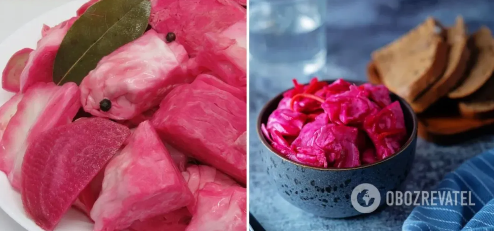 Pickled cabbage with beets