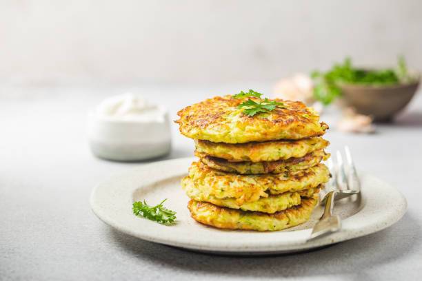 Zucchini fritters with bananas recipe