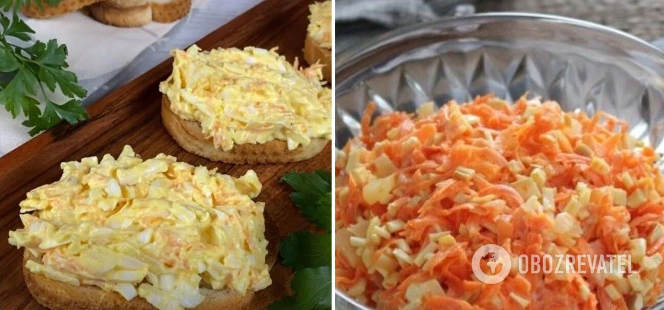 Carrot, cheese, and garlic salad and spread