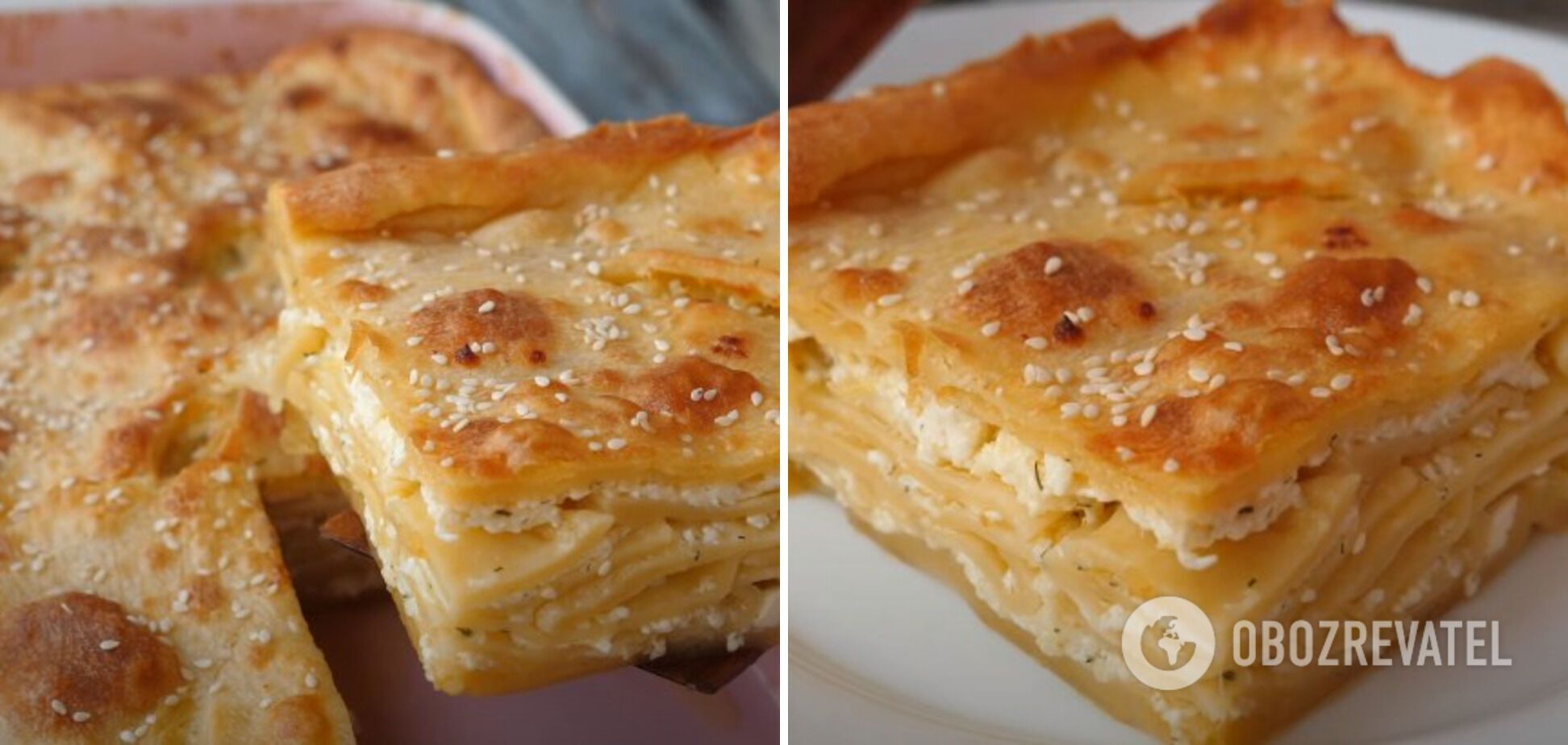 Pie with three types of cheese