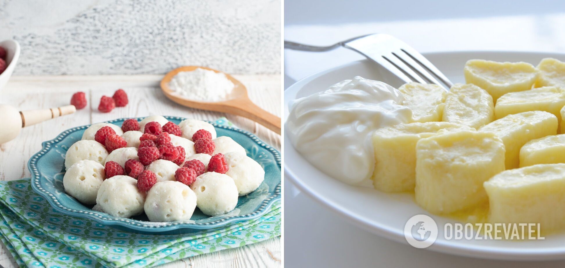 Lazy dumplings with sour cream