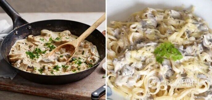 Mushroom and cream sauce