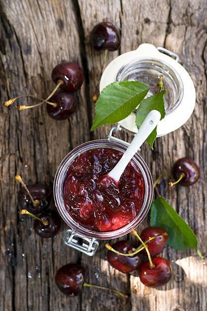 Thick cherry jam