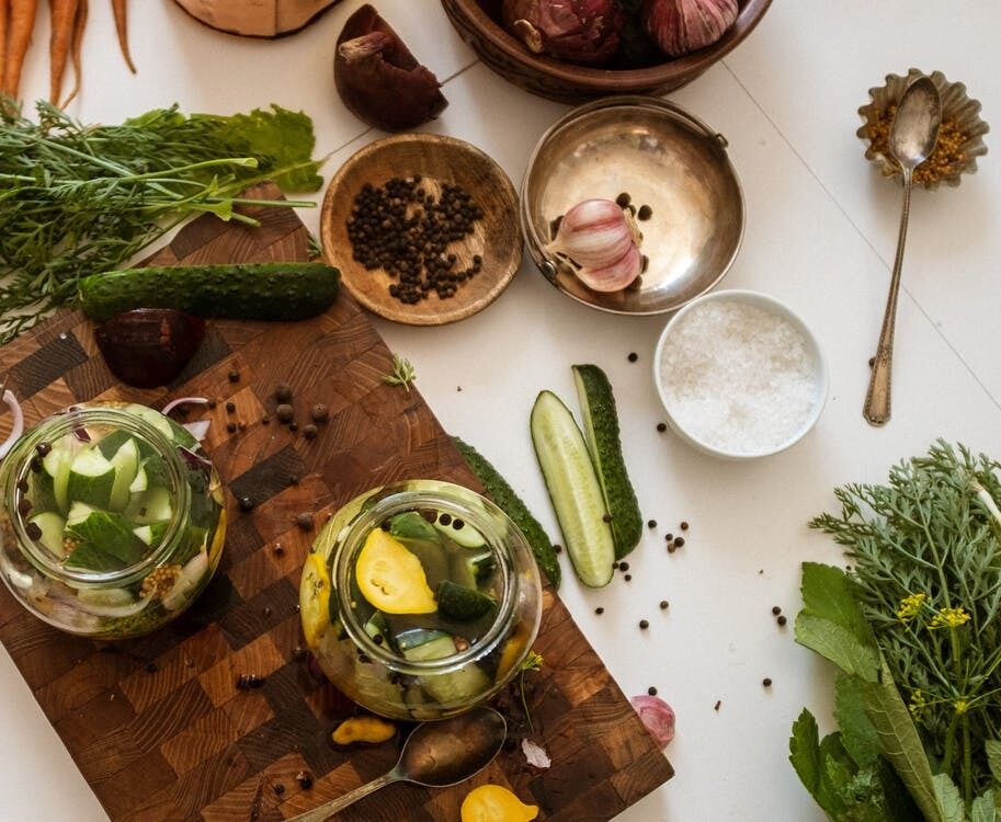 Ingredients for pickling cucumbers