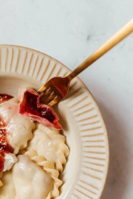 Dumplings with cherries