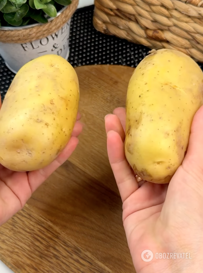 Raw potatoes