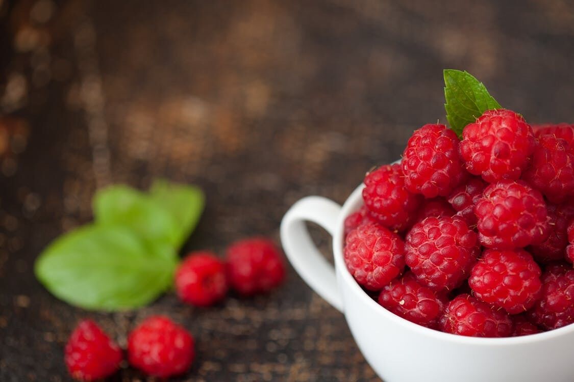 Raspberries for making jam