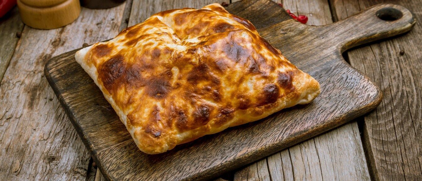 Homemade khachapuri with cheese