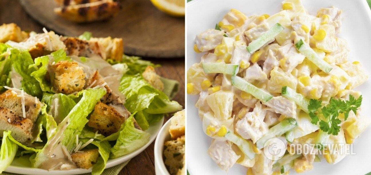 Salad with Chinese cabbage and corn without mayonnaise