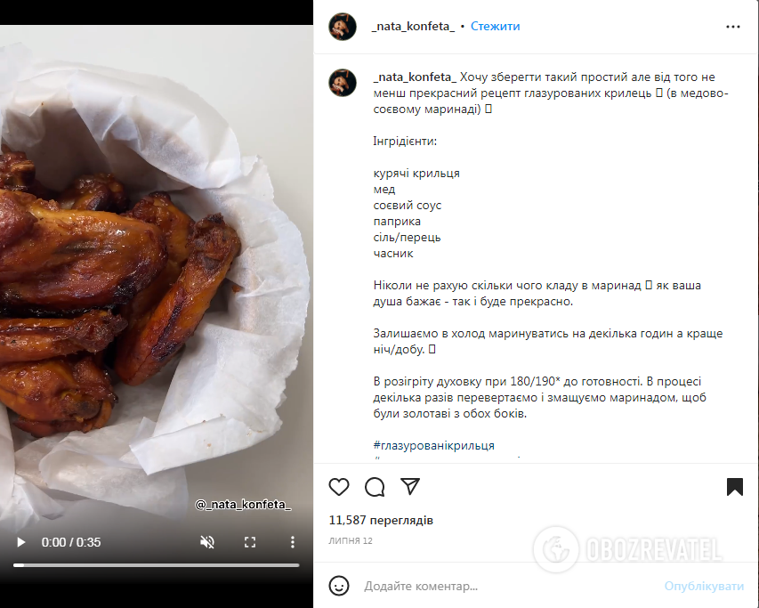 Recipe for delicious glazed wings