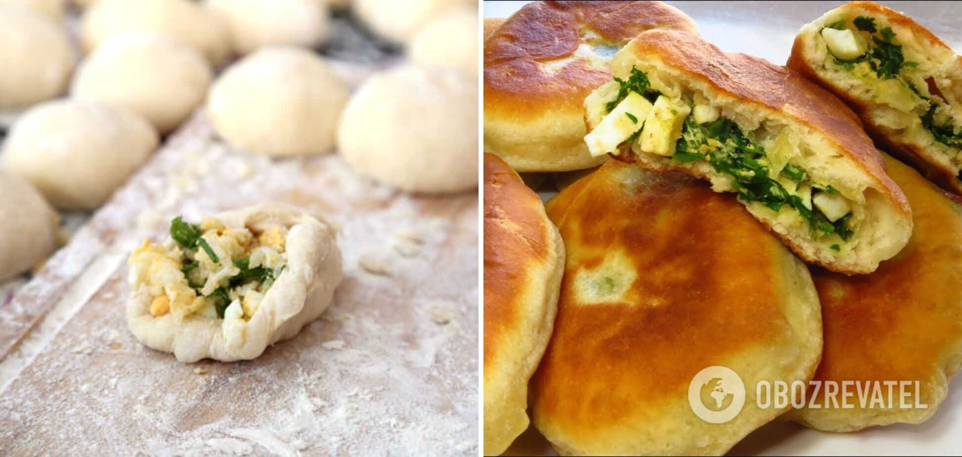 Lazy pies with boiled eggs and herbs: how to make a simple dough