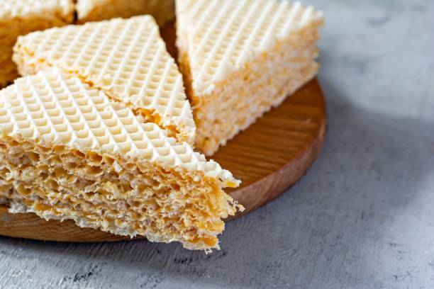 Homemade wafer cake with cheese