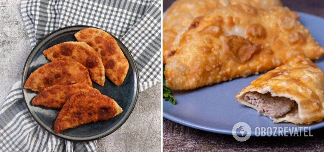 Crispy chebureks with juicy filling