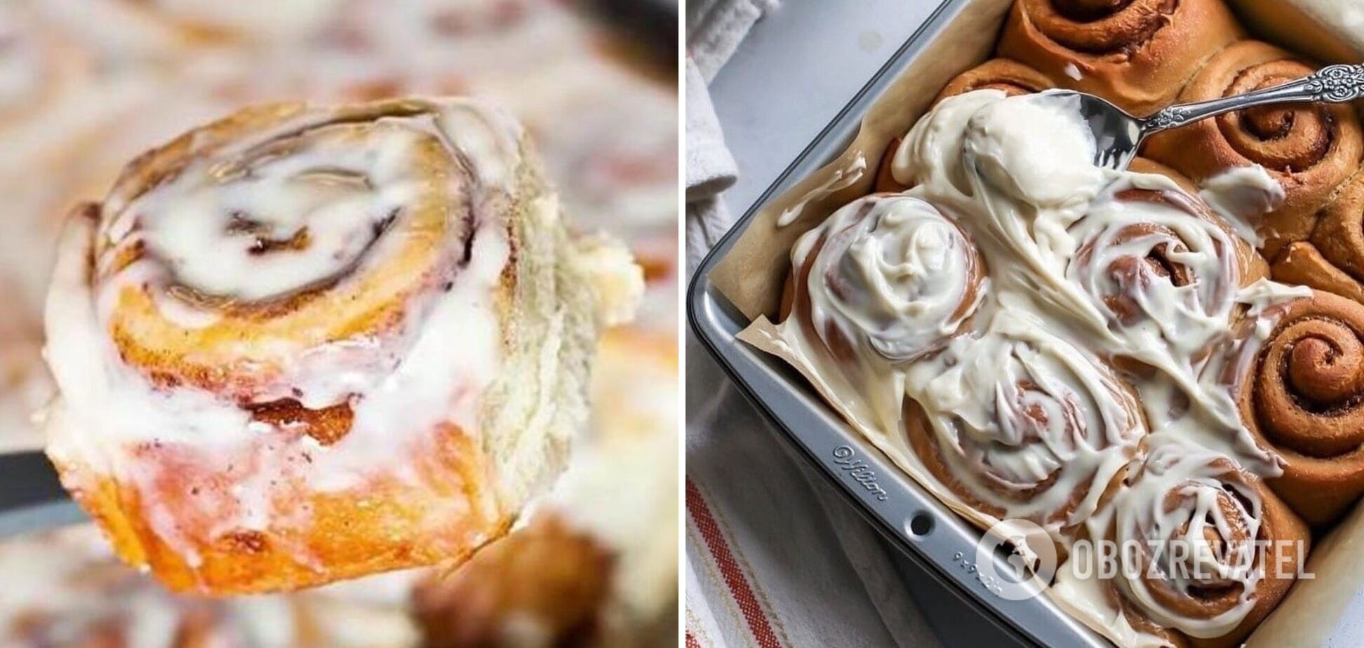 Cinnamon rolls with cream