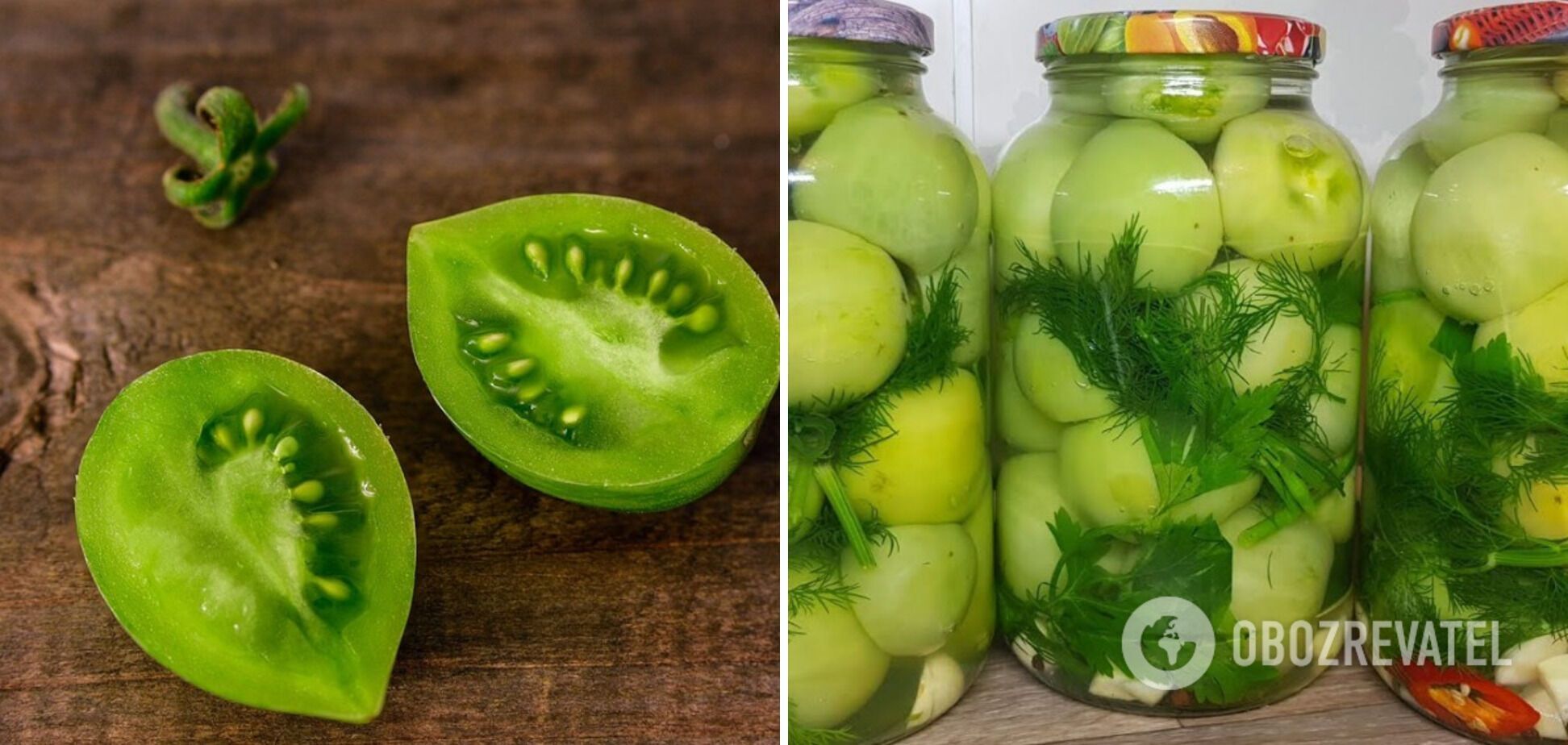 Pickled green tomatoes for the winter