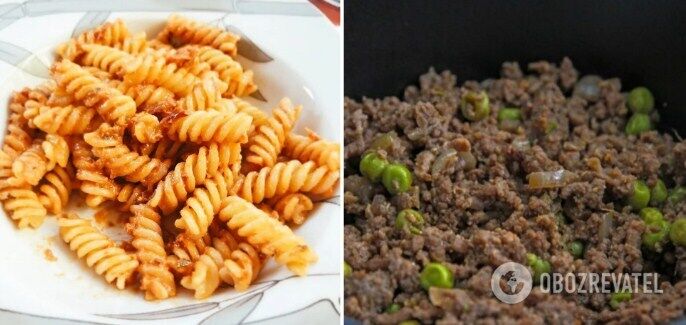 Pasta with minced meat