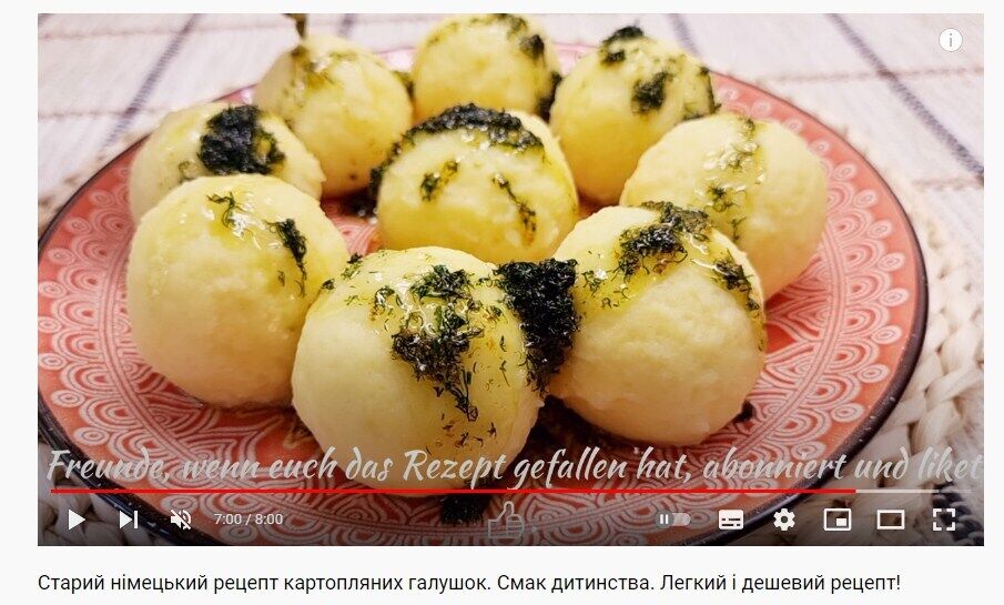 Recipe for potato dumplings with onions and ham