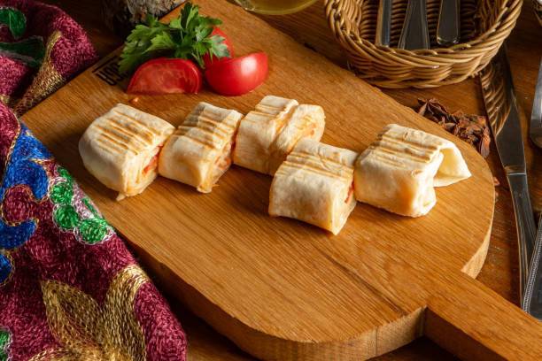 Lazy cheese rolls from pita bread