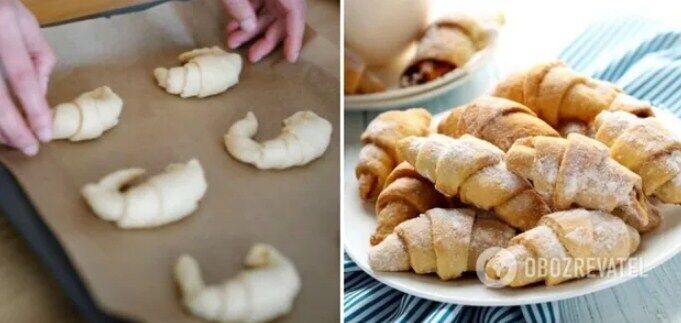 Bagels with apples in milk