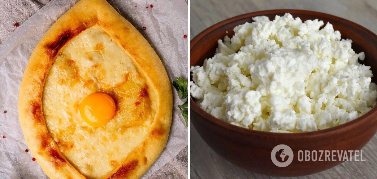 Homemade khachapuri made from cheese dough