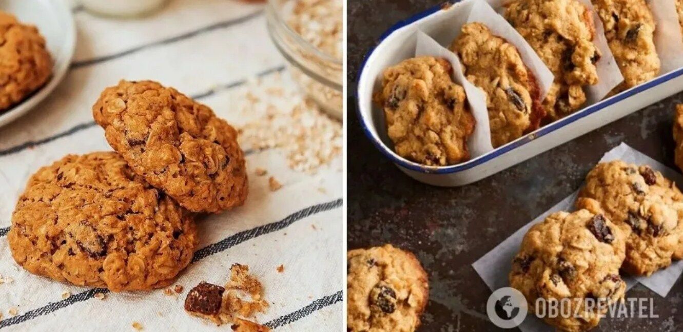 Oatmeal cookies with dried fruits