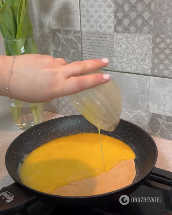 Egg mixture for the dish