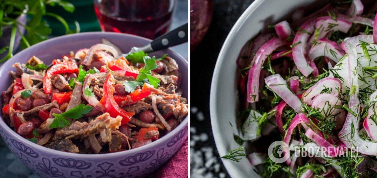 Tbilisi salad with pickled onions