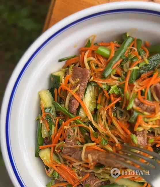 Spicy Asian-style salad of juicy Ukrainian vegetables