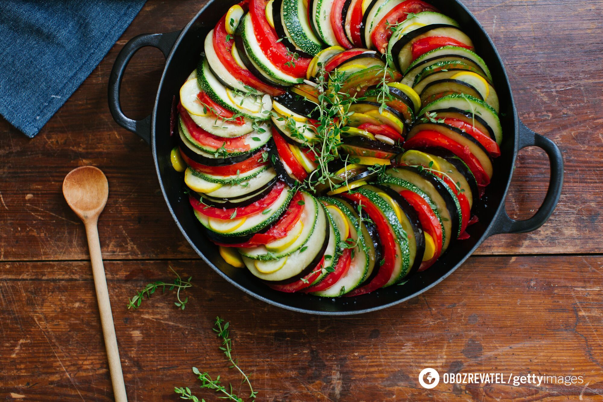 Delicious ratatouille made from vegetables