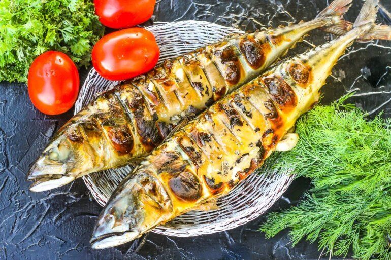 Baked mackerel